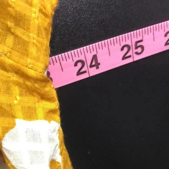 GAP Flutter Short sleeve,scoop neck tie, mustard floral cotton top - Picture 7 of 9